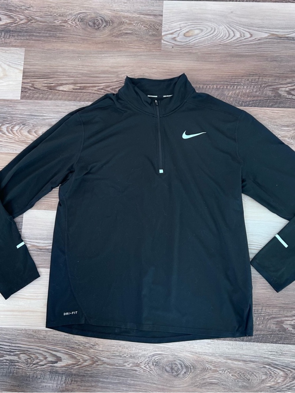 Nike Men’s Black Half-Zip Dri-FIT Pullover with Reflective Swoosh